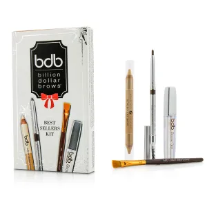 Billion Dollar Brows Best Sellers Kit: 1x Universal Brow Pencil 0.27g/0.009oz. 1x Brow Duo Pencil 2.98g/0.1oz. 1x Smudge Brush. 1x Brow Gel 3ml/0.1oz  4pcs