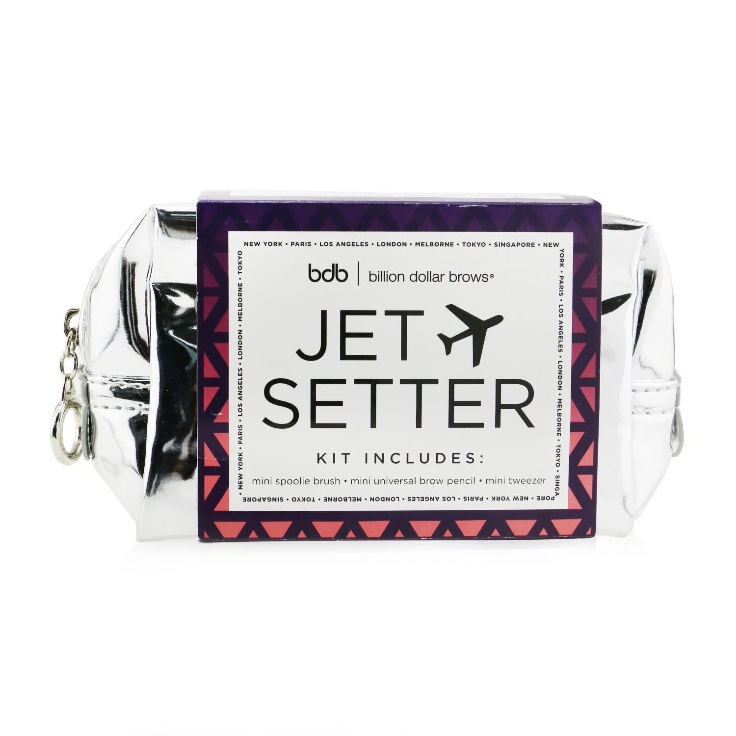 Billion Dollar Brows Jet Setter Kit (Mini Universal Brow Pencil   Mini Tweezer   Mini Spoolie Brush   Travel Bag)  3pcs 1bag
