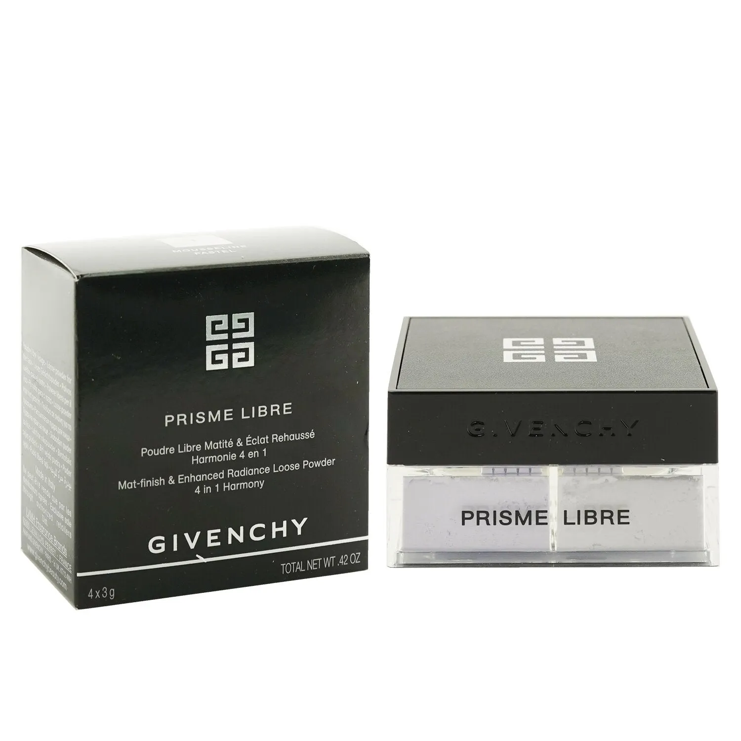 Givenchy Prisme Libre Mat Finish & Enhanced Radiance Loose Powder 4 In 1 Harmony - # 1 Mousseline Pastel (Box Slightly Damaged)  4x3g/0.105oz