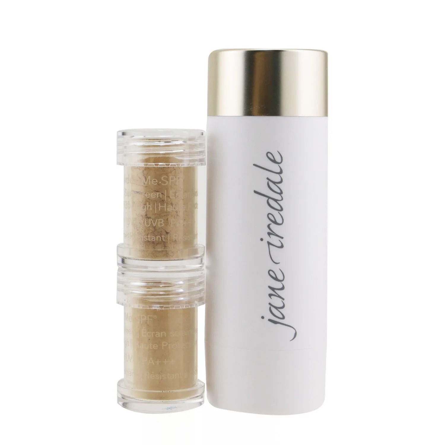 Jane Iredale Powder Me Refillable Brush (1x Brush. 2x Refills) - Golden  2x2.5g/0.09oz