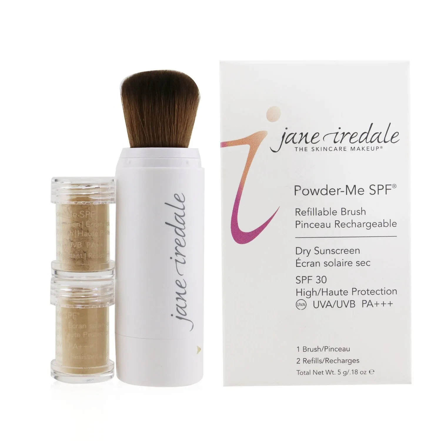 Jane Iredale Powder Me Refillable Brush (1x Brush. 2x Refills) - Tanned  2x2.5g/0.09oz