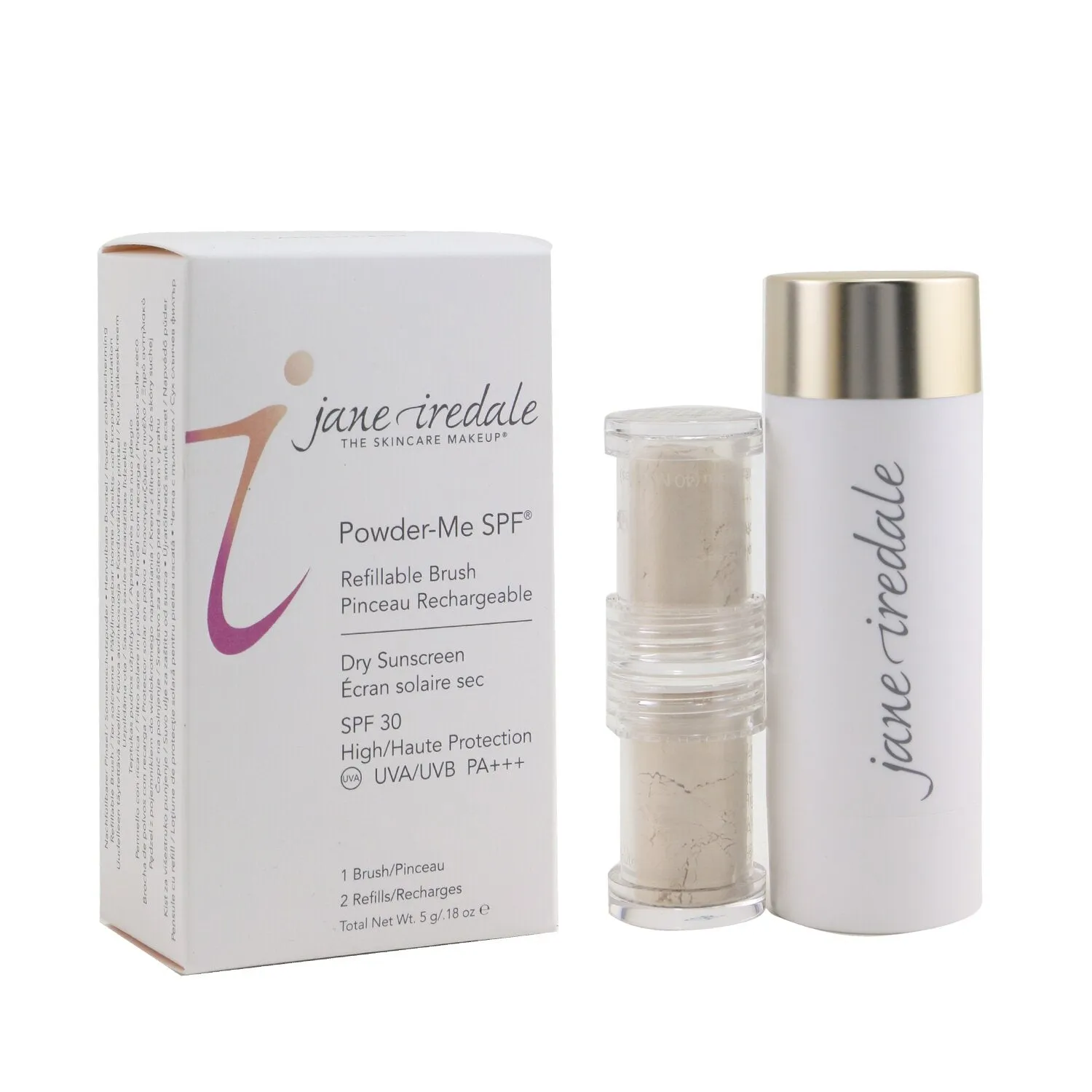 Jane Iredale Powder Me Refillable Brush (1x Brush. 2x Refills) - Tanned  2x2.5g/0.09oz
